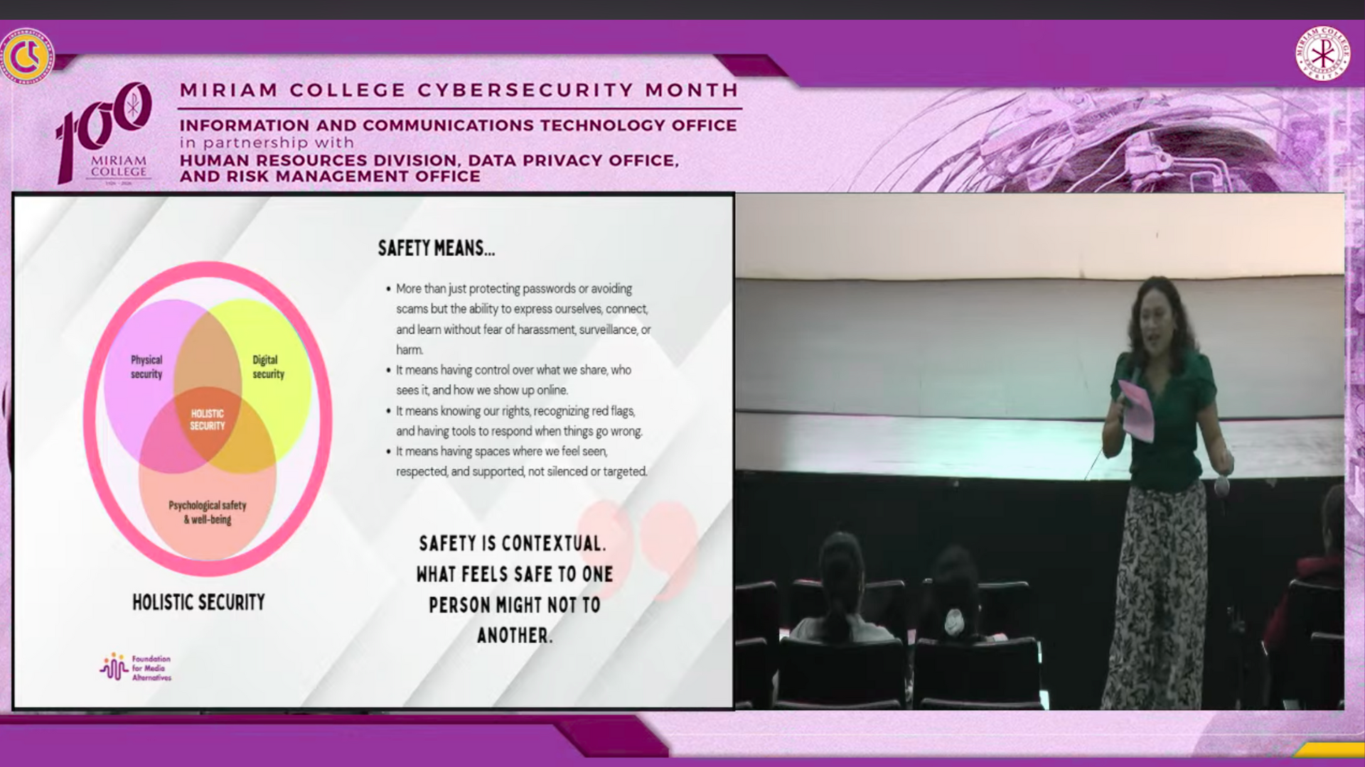 FMA at Miriam College’s Cybersecurity Seminar: Understanding Why We Post and How to Stay Safe Online​