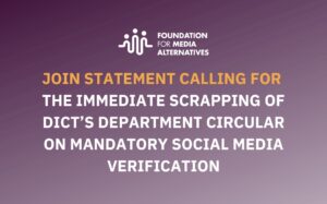 Joint Statement Calling for the Immediate Scrapping of DICT’s Department Circular on Mandatory Social Media Verification